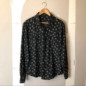 ZAK Los Angeles Black Shirt with White Flowers